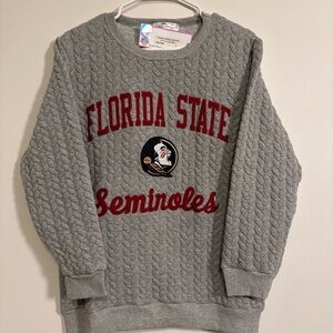 Florida State Seminoles Gray Quilted Sweater NWT